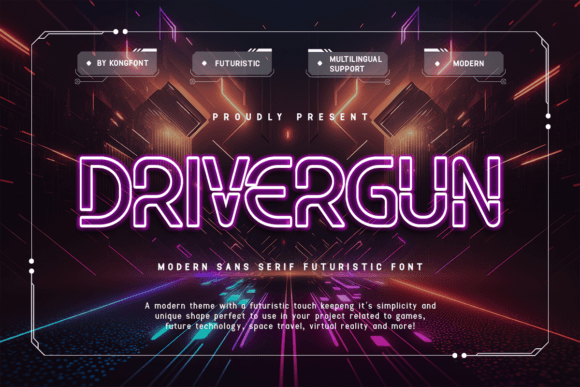Drivergun Font: A Futuristic Typeface for Modern Makers